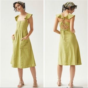 Anthropologie Pilcro Flutter Sleeve Midi dress size Large